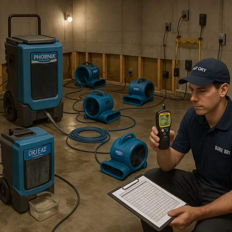 Structural Drying and Dehumidification process in Harwich Port, MA